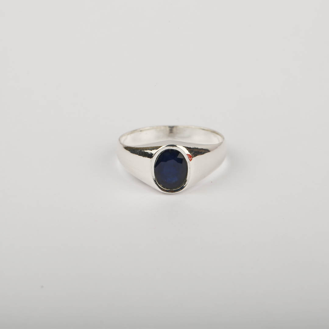 Stylo Blue Sapphire Silver Ring