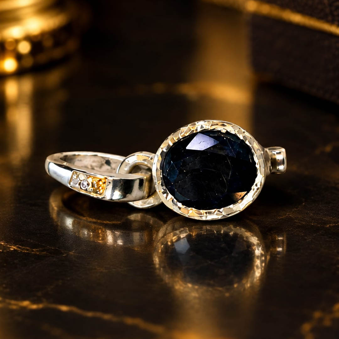 Blue Sapphire Silver Pendant