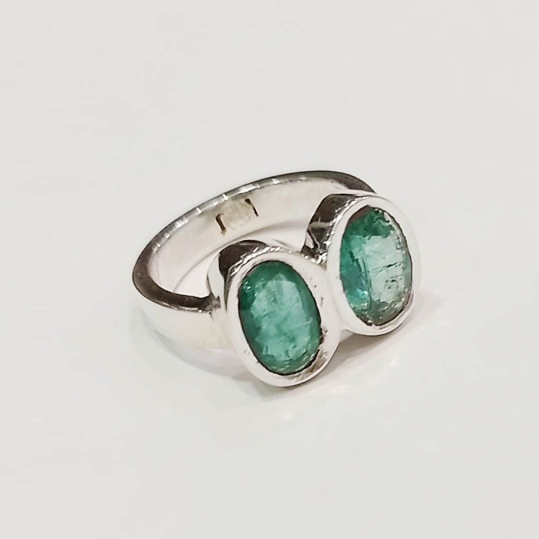 Emerald Dual Gemstone Ring