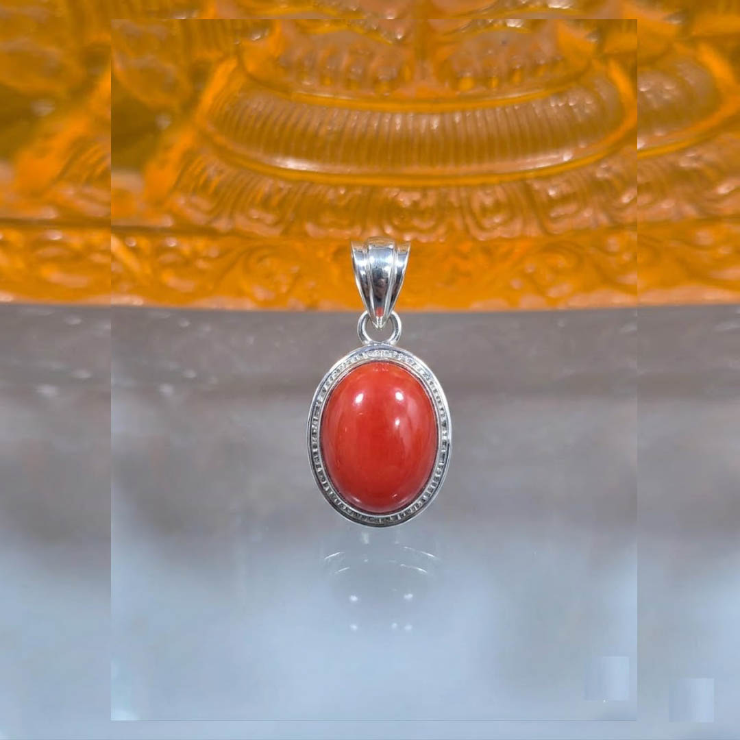 Coral Silver Pendant
